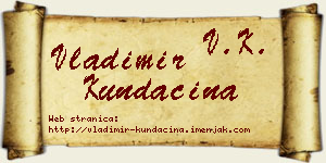 Vladimir Kundačina vizit kartica